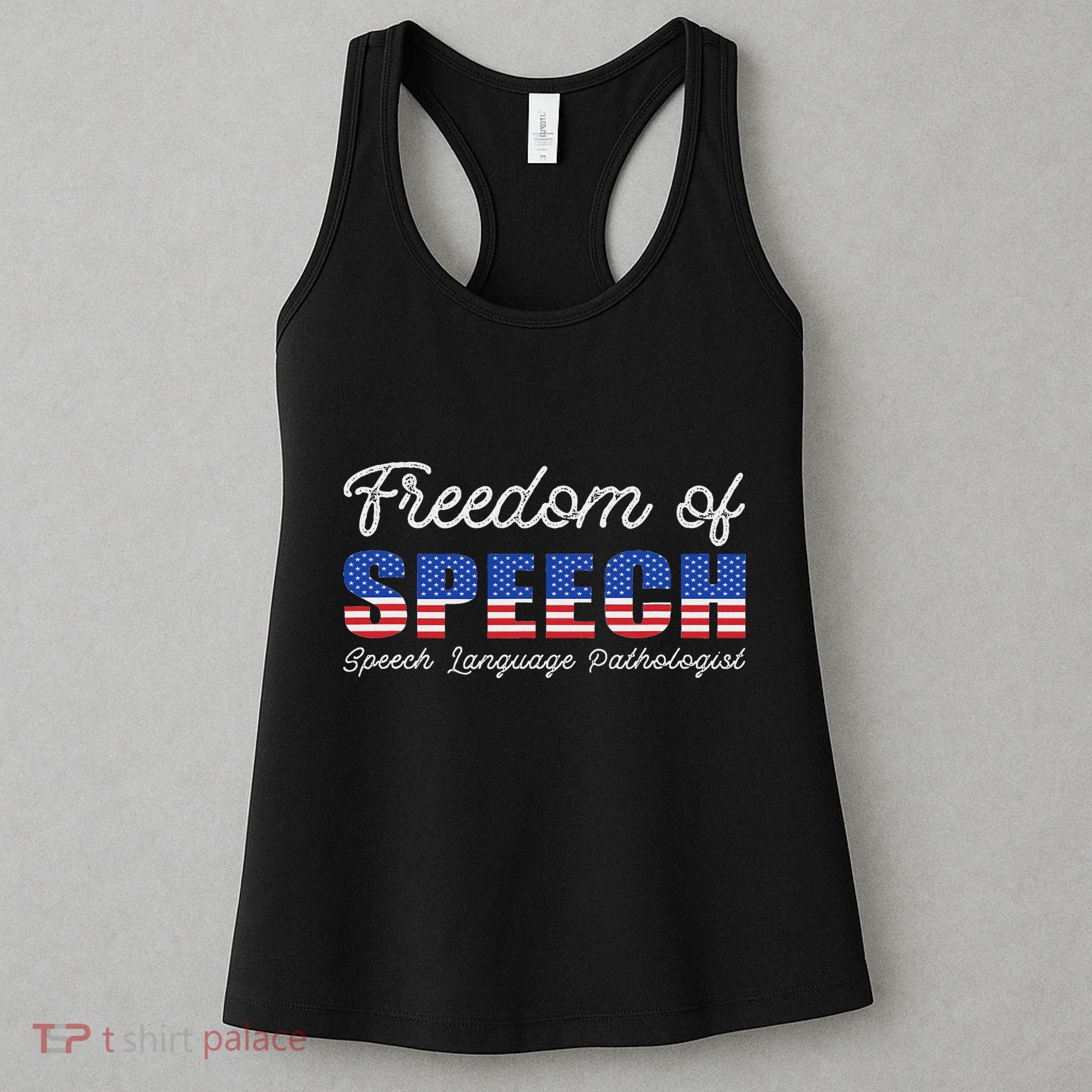Freedom Of Speech Therapy Pathologist Slp Gift Language Women's Tank Top