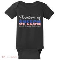 Freedom Of Speech Therapy Pathologist Slp Gift Language Baby Bodysuit thumb 0