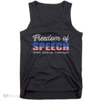 Freedom Of Speech Therapy Pathologist Slp Gift Language Tank Top thumb 0