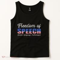Freedom Of Speech Therapy Pathologist Slp Gift Language Tank Top thumb 2