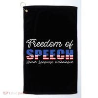 Freedom Of Speech Therapy Pathologist Slp Gift Language Golf Towel thumb 0
