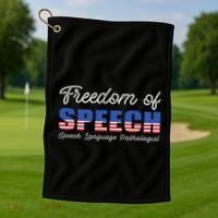Freedom Of Speech Therapy Pathologist Slp Gift Language Golf Towel thumb 1
