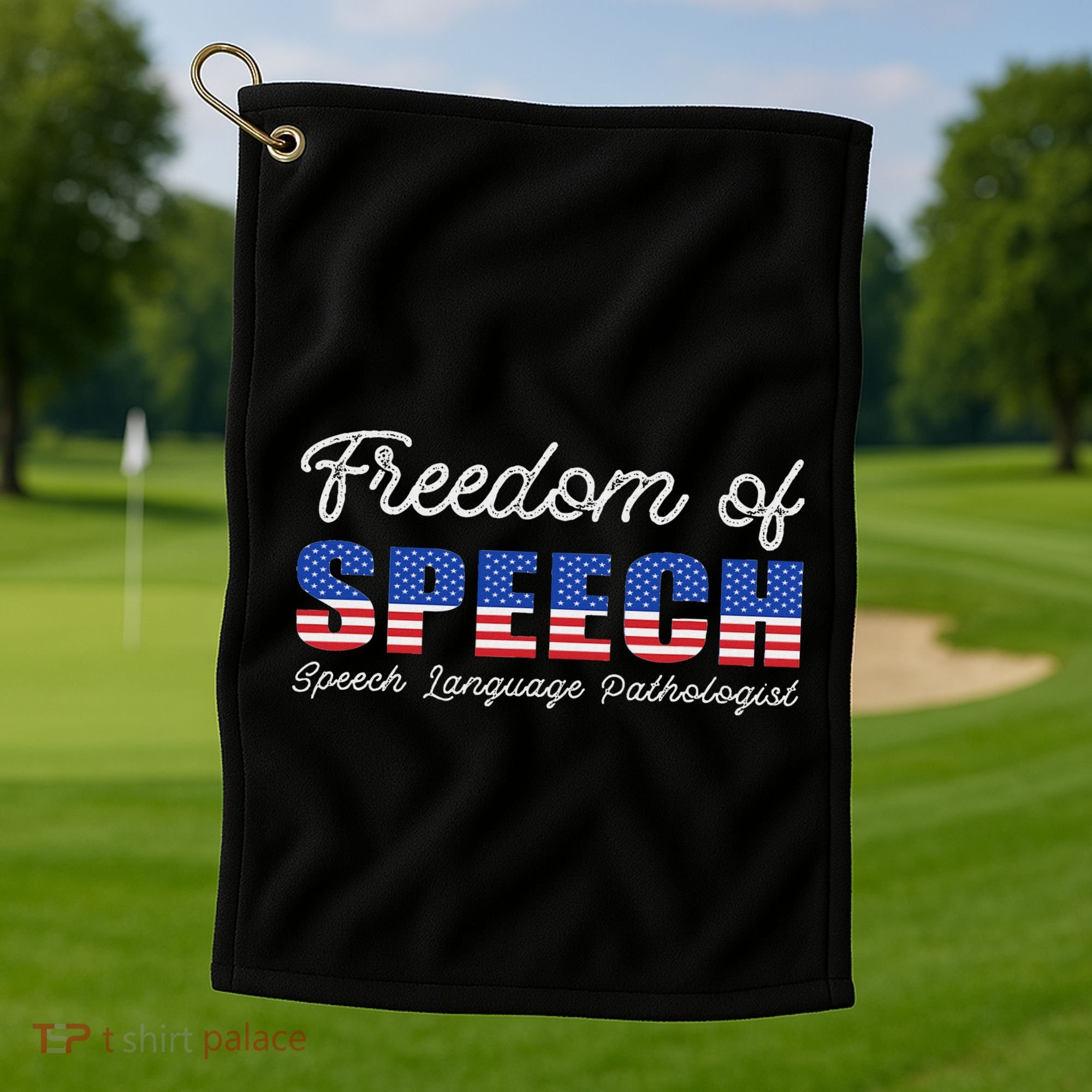 Freedom Of Speech Therapy Pathologist Slp Gift Language Golf Towel