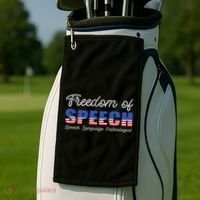 Freedom Of Speech Therapy Pathologist Slp Gift Language Golf Towel thumb 2