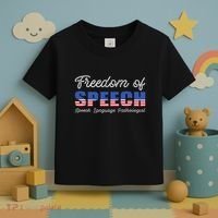 Freedom Of Speech Therapy Pathologist Slp Gift Language Toddler T-Shirt thumb 3