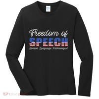 Freedom Of Speech Therapy Pathologist Slp Gift Language Women's Long Sleeve Shirt thumb 0