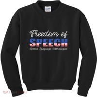 Freedom Of Speech Therapy Pathologist Slp Gift Language Kids Sweatshirt thumb 0