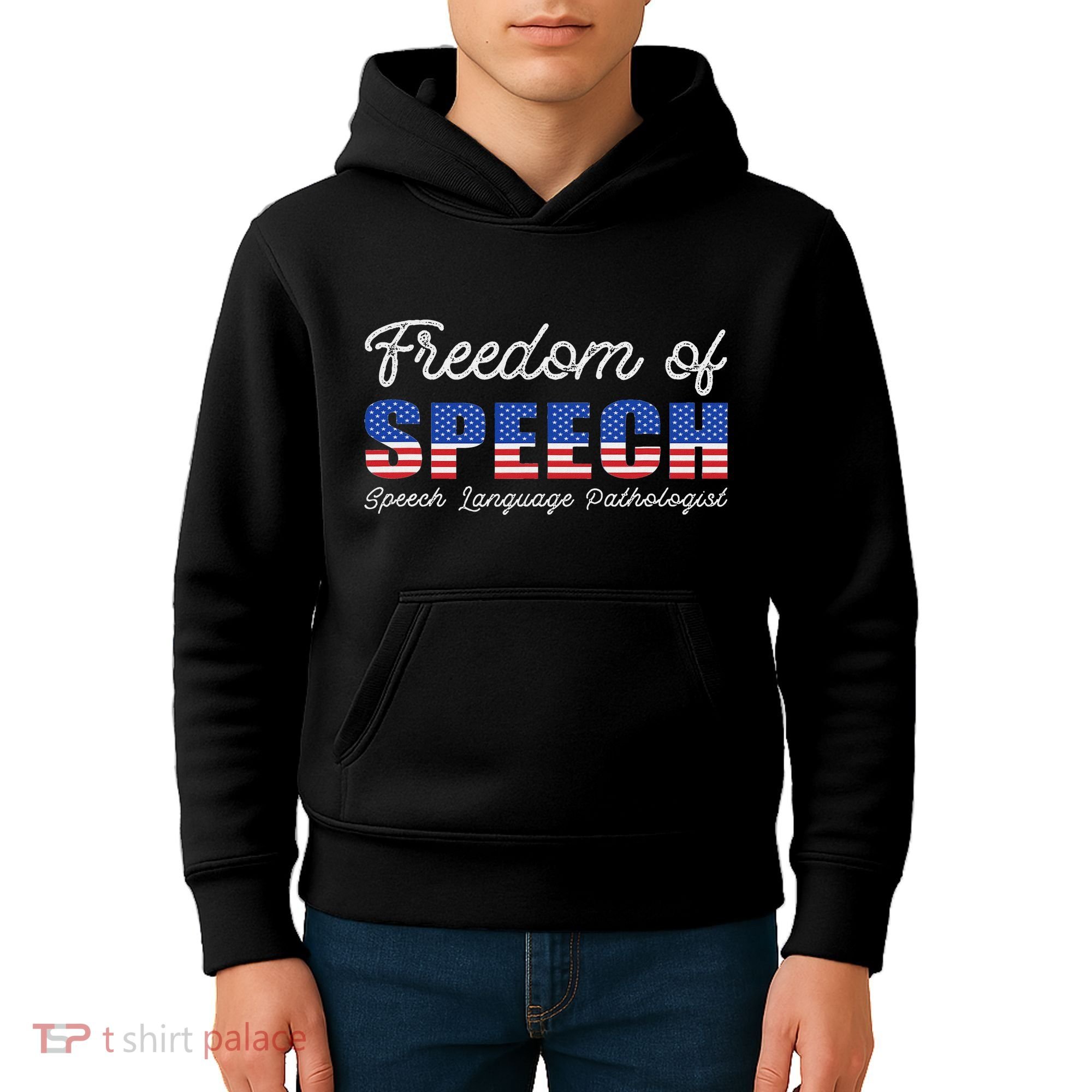Freedom Of Speech Therapy Pathologist Slp Gift Language Kids Hoodie