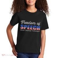 Freedom Of Speech Therapy Pathologist Slp Gift Language Kids T-Shirt thumb 2