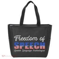 Freedom Of Speech Therapy Pathologist Slp Gift Language Tote Bag thumb 0