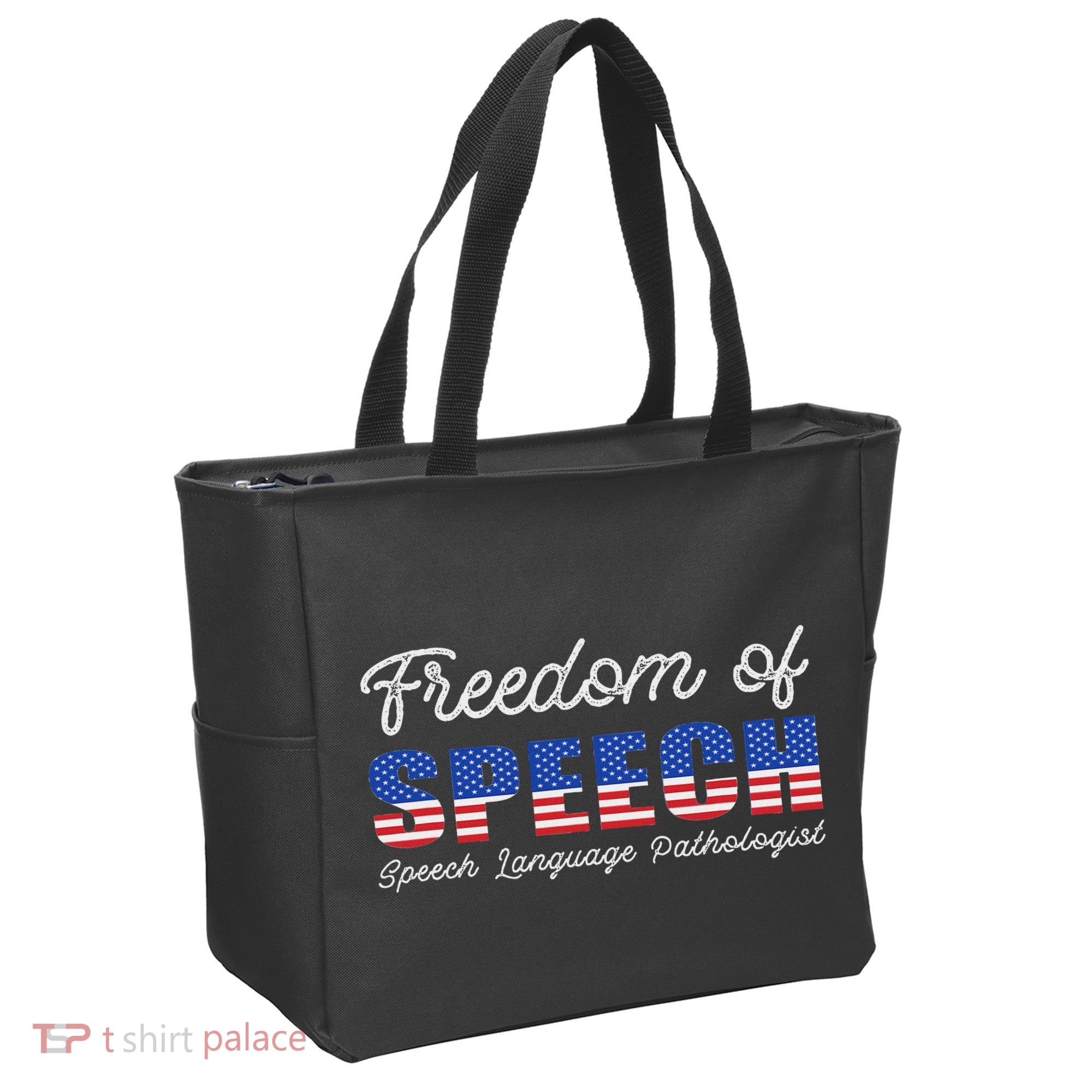 Freedom Of Speech Therapy Pathologist Slp Gift Language Tote Bag
