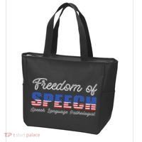 Freedom Of Speech Therapy Pathologist Slp Gift Language Tote Bag thumb 3