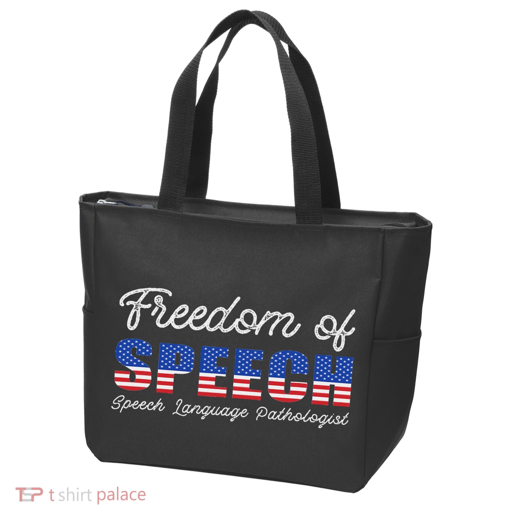 Freedom Of Speech Therapy Pathologist Slp Gift Language Tote Bag