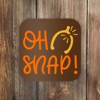 Funny Oh Snap Thanksgiving Turkey Wishbone Coaster thumb 0