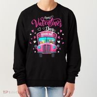 Funny Owls School Bus Driver Happy Valentines Day Women's Sweatshirt thumb 0