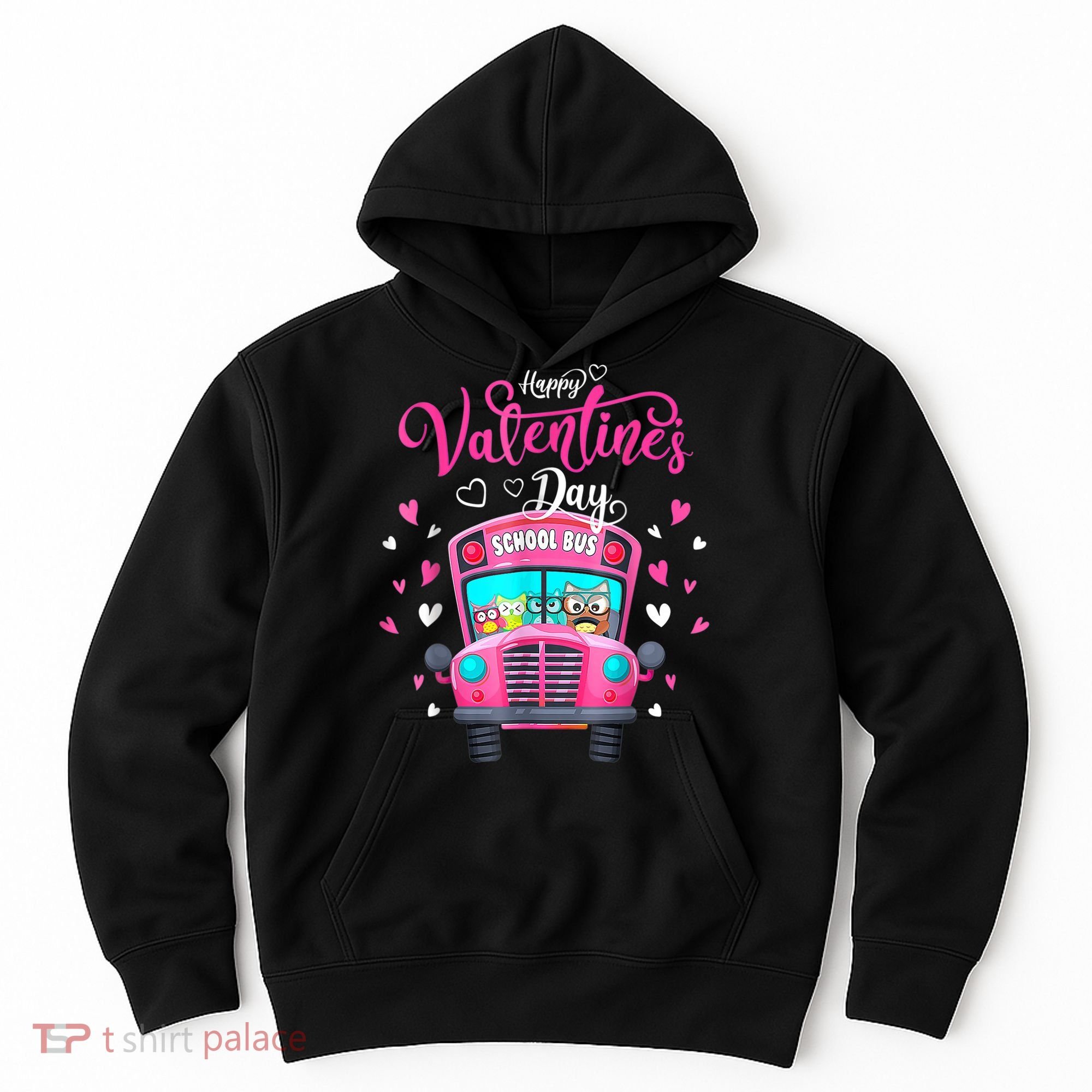 Funny Owls School Bus Driver Happy Valentines Day Hoodie