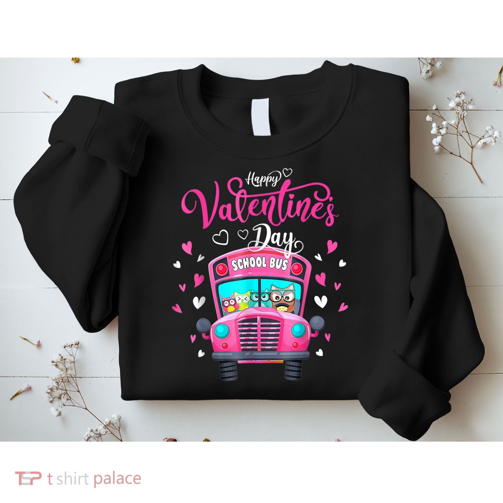Funny Owls School Bus Driver Happy Valentines Day Sweatshirt