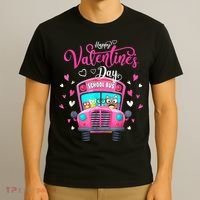 Funny Owls School Bus Driver Happy Valentines Day T-Shirt thumb 3