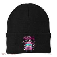 Funny Owls School Bus Driver Happy Valentines Day Beanie thumb 0