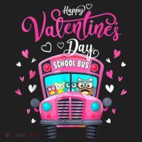Funny Owls School Bus Driver Happy Valentines Day Beanie thumb 2