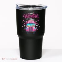 Funny Owls School Bus Driver Happy Valentines Day Tumbler thumb 0