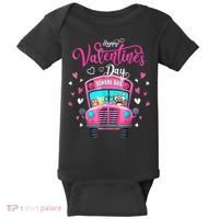 Funny Owls School Bus Driver Happy Valentines Day Baby Bodysuit thumb 0