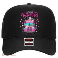 Funny Owls School Bus Driver Happy Valentines Day Hat thumb 0