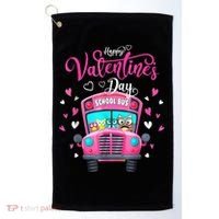 Funny Owls School Bus Driver Happy Valentines Day Golf Towel thumb 0