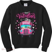 Funny Owls School Bus Driver Happy Valentines Day Kids Sweatshirt thumb 0