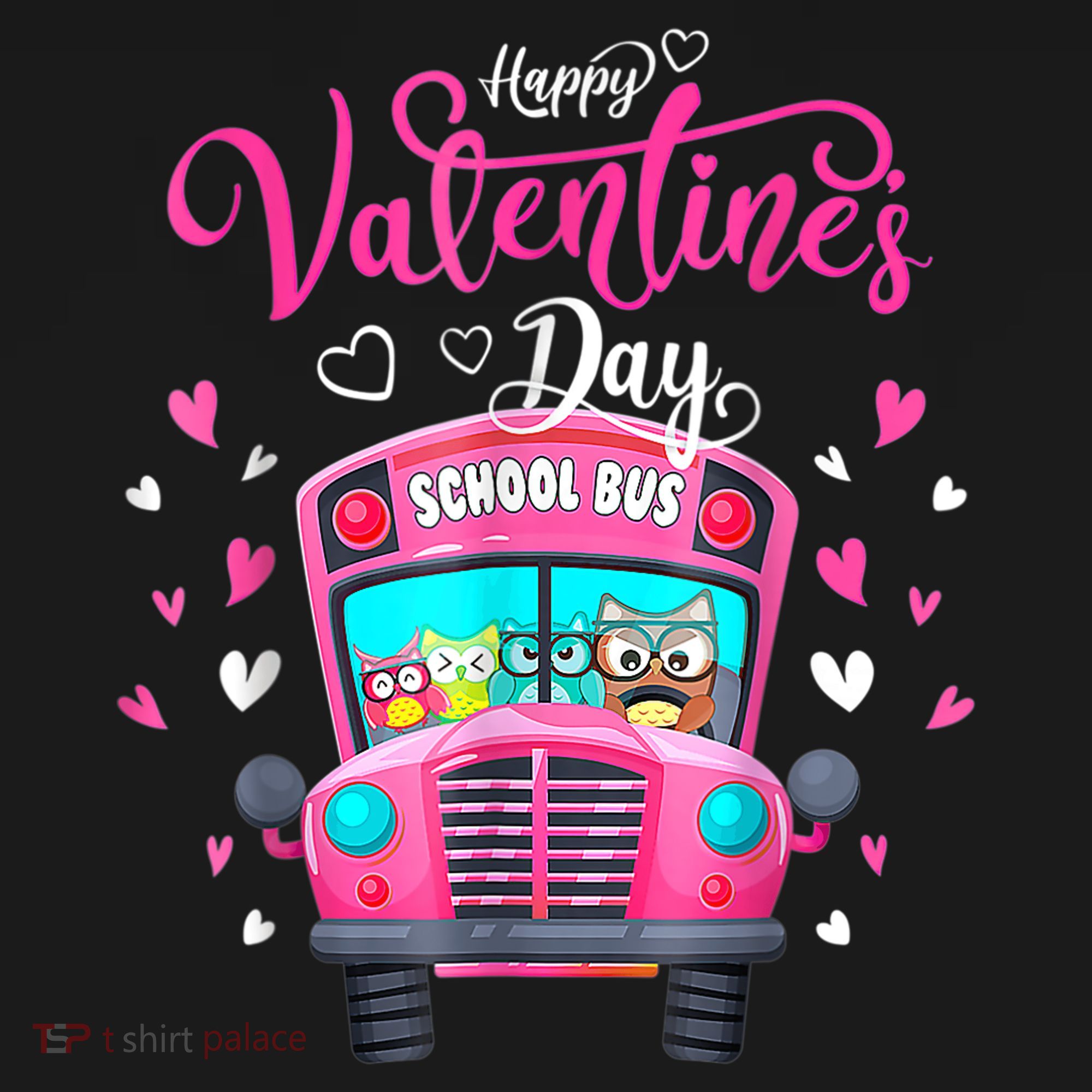 Funny Owls School Bus Driver Happy Valentines Day Kids Sweatshirt