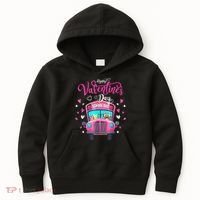 Funny Owls School Bus Driver Happy Valentines Day Kids Hoodie thumb 0