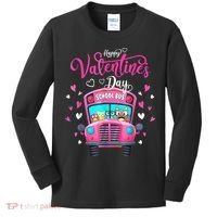Funny Owls School Bus Driver Happy Valentines Day Kids Long Sleeve Shirt thumb 0