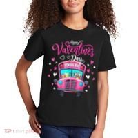 Funny Owls School Bus Driver Happy Valentines Day Kids T-Shirt thumb 2