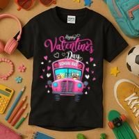 Funny Owls School Bus Driver Happy Valentines Day Kids T-Shirt thumb 3