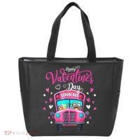 Funny Owls School Bus Driver Happy Valentines Day Tote Bag thumb 0