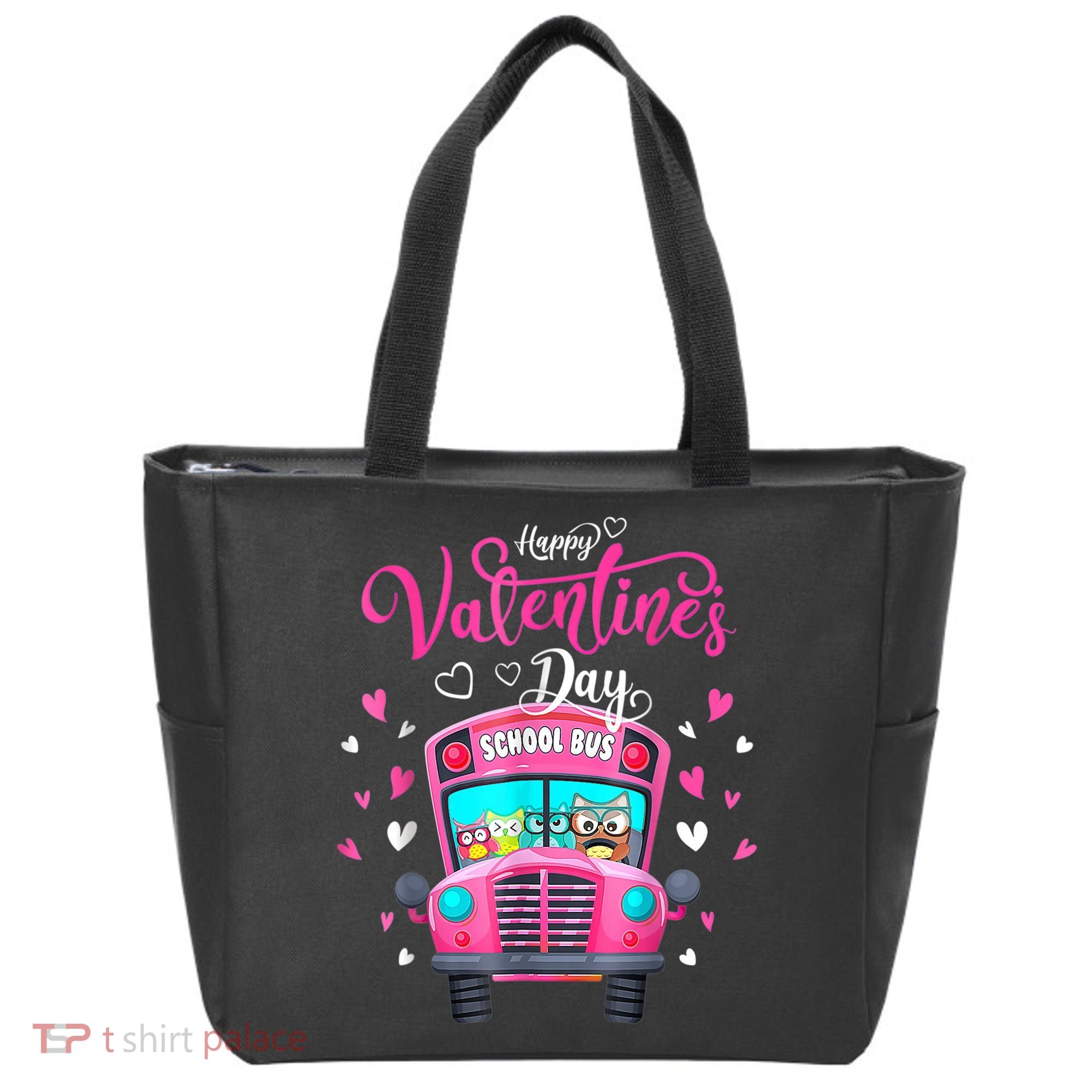 Funny Owls School Bus Driver Happy Valentines Day Tote Bag