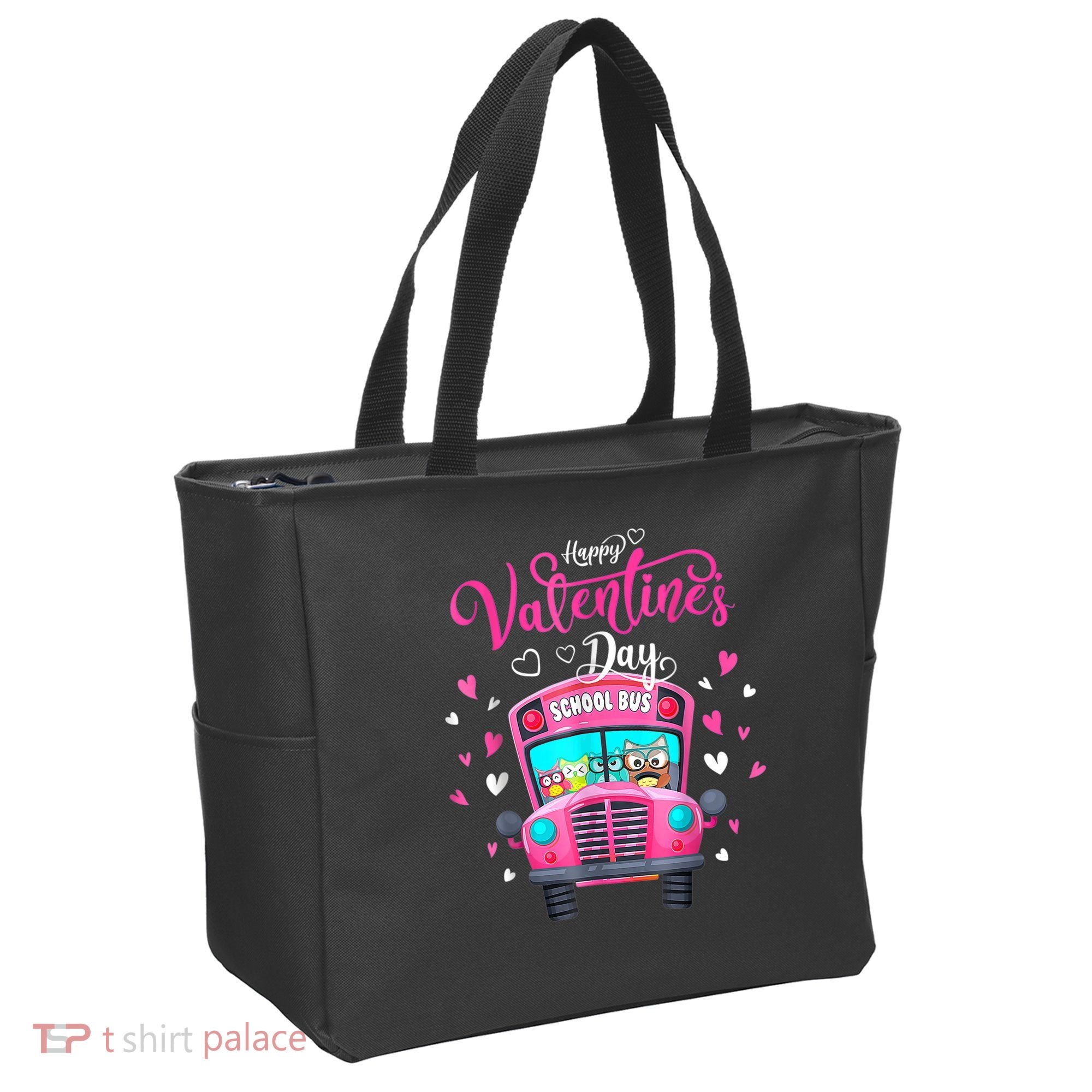 Funny Owls School Bus Driver Happy Valentines Day Tote Bag