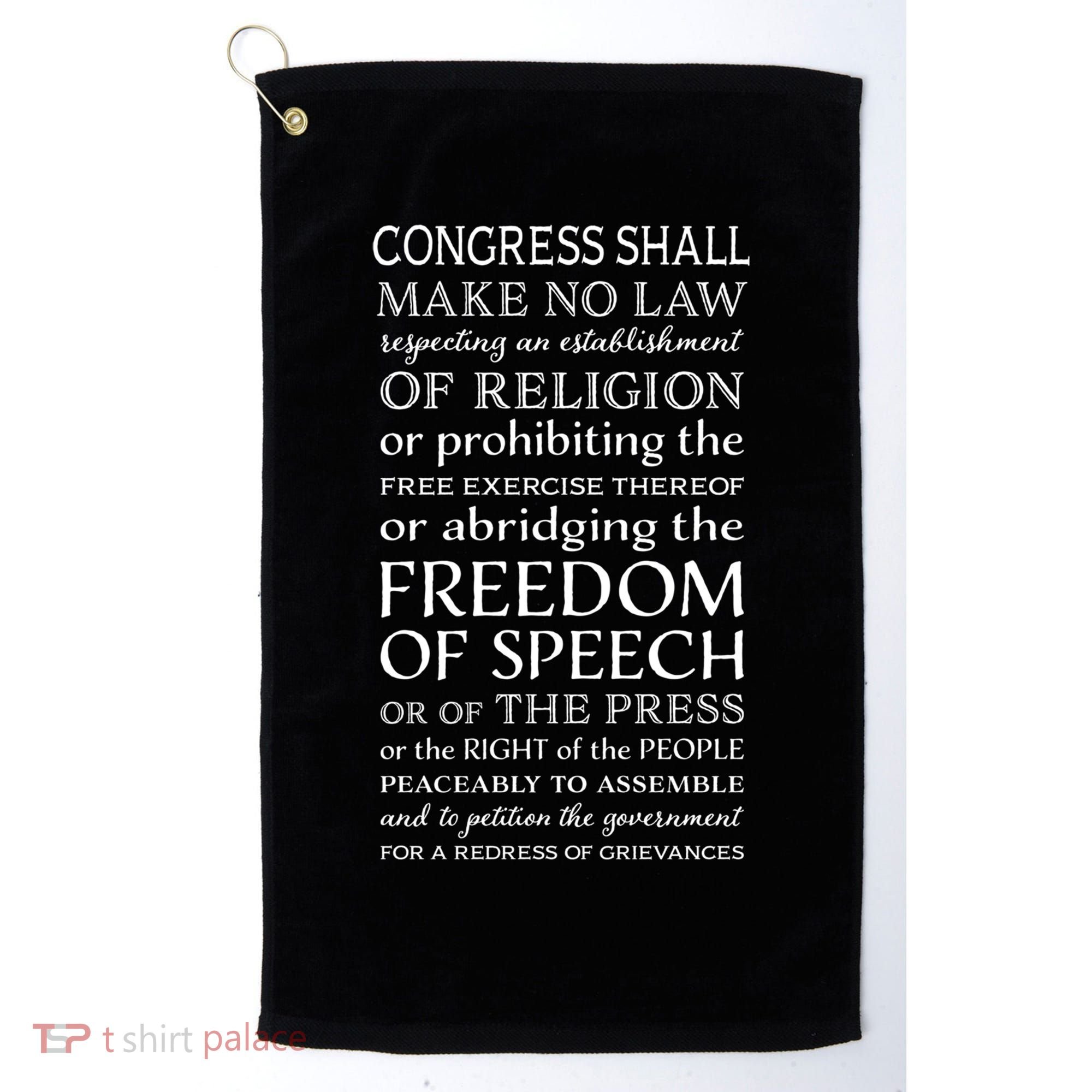 Freedom Of Speech American Bill Of Rights Gift Golf Towel