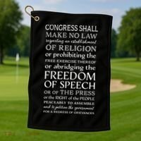 Freedom Of Speech American Bill Of Rights Gift Golf Towel thumb 1