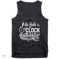 Fish OClock Time Funny Tank Top thumb 0
