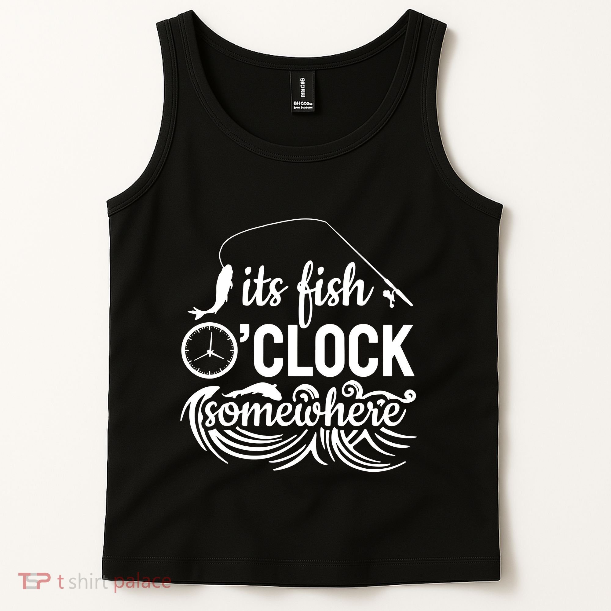 Fish OClock Time Funny Tank Top