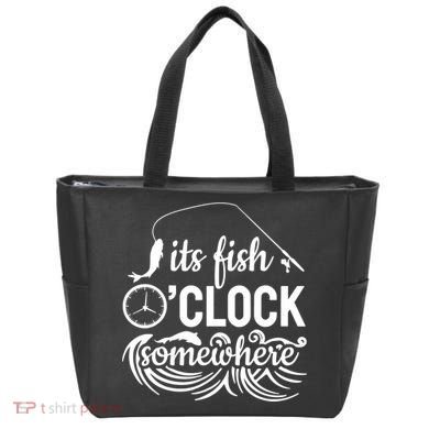 Fish OClock Time Funny Tote Bag