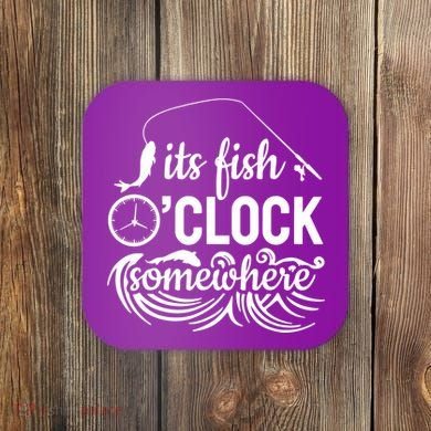 Fish OClock Time Funny Coaster