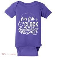 Fish OClock Time Funny Baby Bodysuit thumb 0