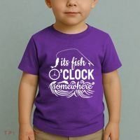 Fish OClock Time Funny Toddler T-Shirt thumb 2