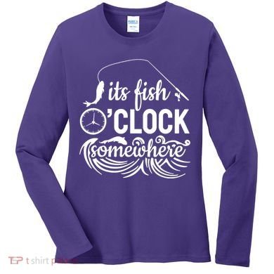 Fish OClock Time Funny Women's Long Sleeve Shirt
