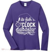 Fish OClock Time Funny Women's Long Sleeve Shirt thumb 0
