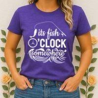 Fish OClock Time Funny Women's T-Shirt thumb 2