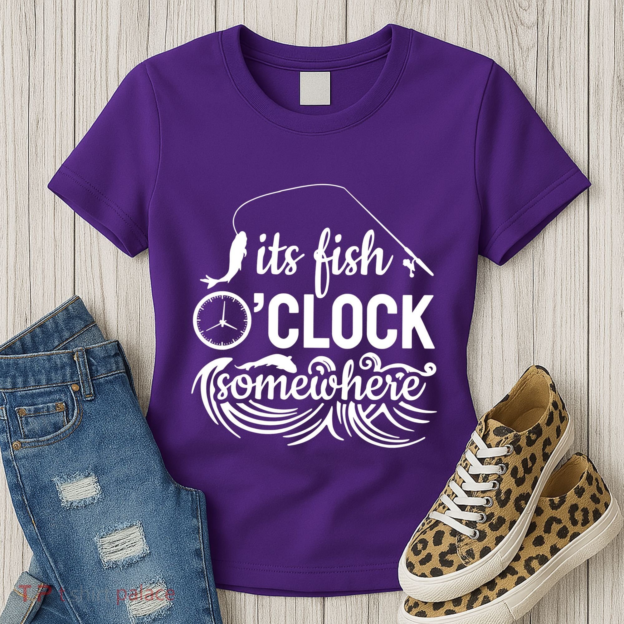 Fish OClock Time Funny Women's T-Shirt