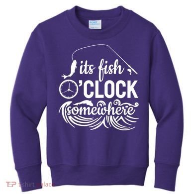 Fish OClock Time Funny Kids Sweatshirt